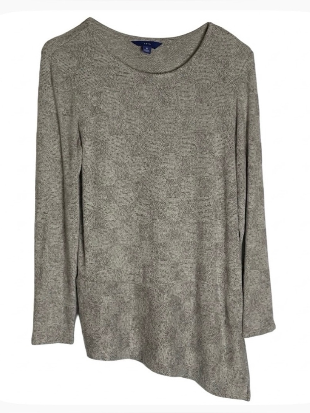 APT. 9 Subtle Texture Asymmetrical Hem Lightweight Sweater, Women’s M,Grey